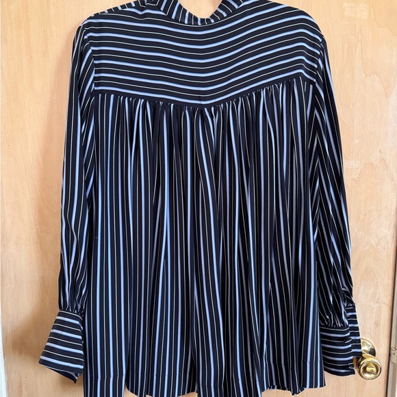 CO 100% Silk Striped Blouse Shirt - XL - Picture 2 of 6